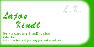 lajos kindl business card
